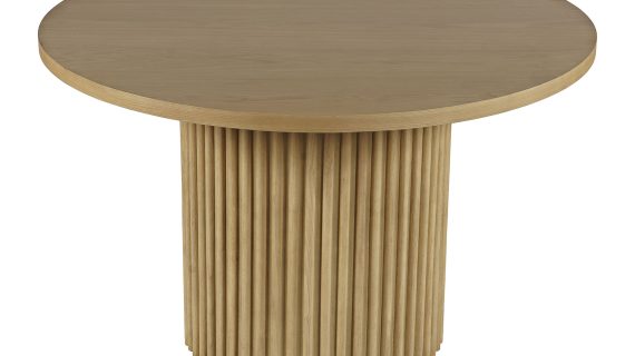 Miniaturka 1 - Okrągły stół z drewnianą podstawą w stylu skandynawskim