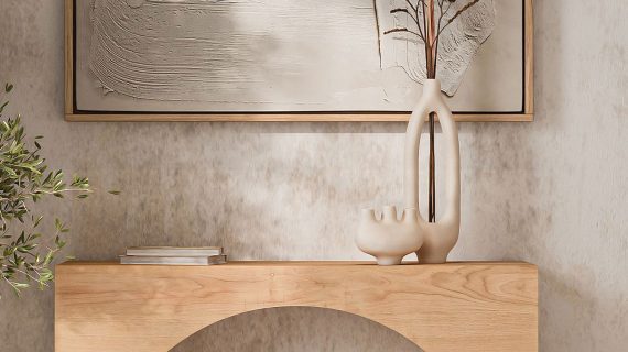 Miniaturka 3 - Nowoczesna konsola z drewna dębowego do salonu