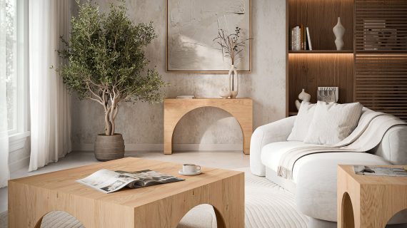 Miniaturka 4 - Konsola japandi z łagodnym łukiem