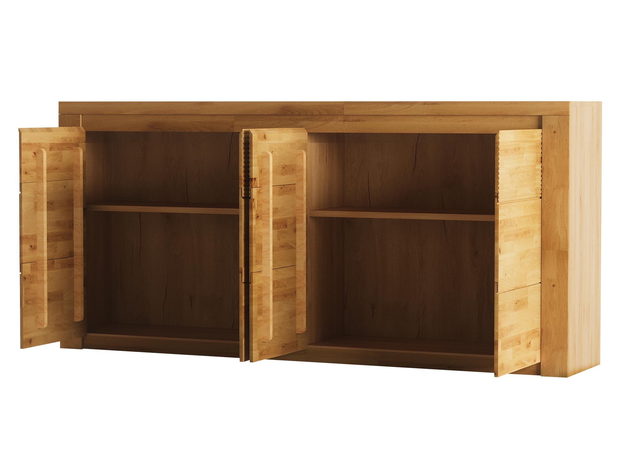 Drewniana komoda z naturalnymi akcentami