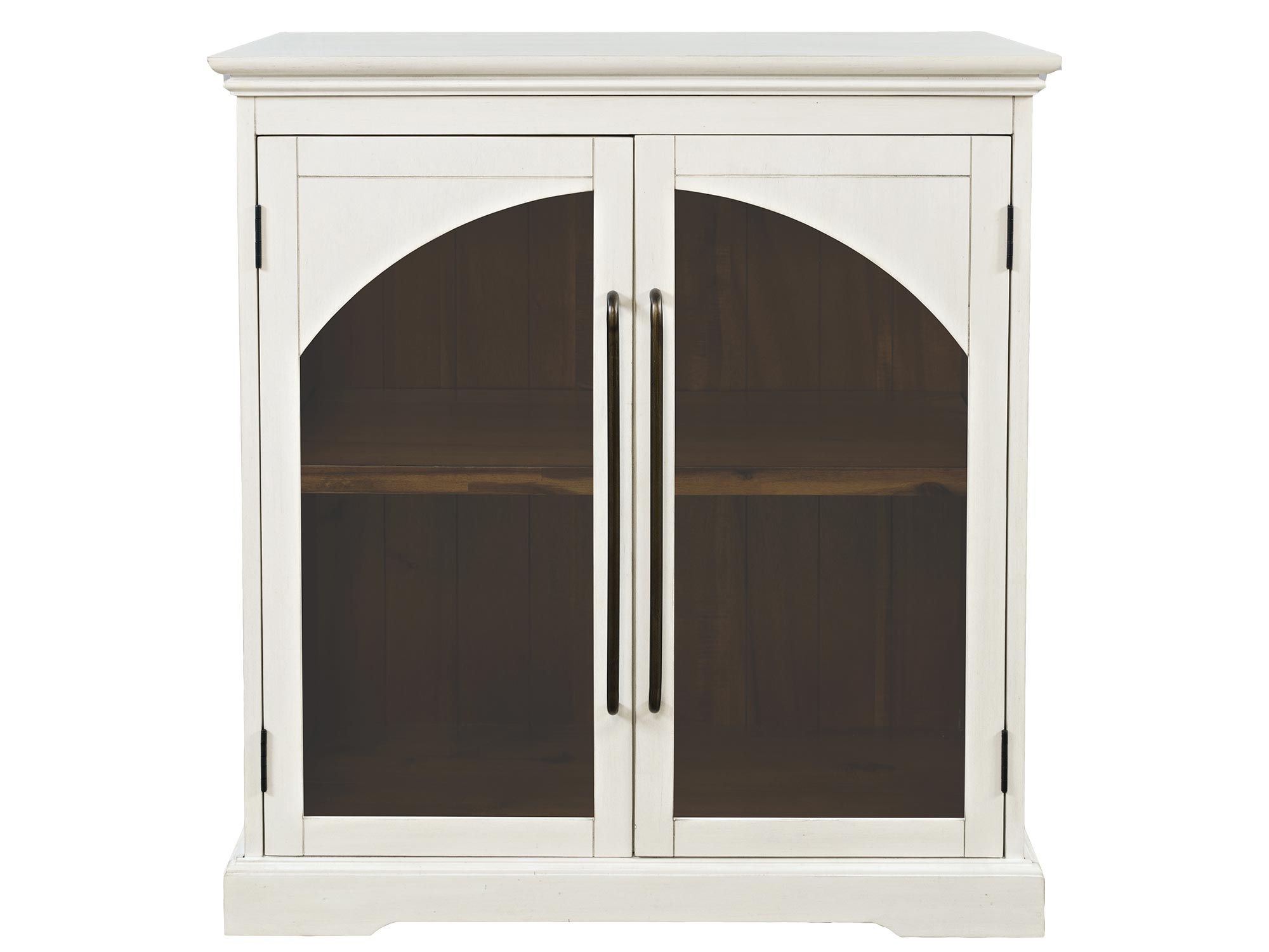 Komoda biała z przeszklonymi drzwiami