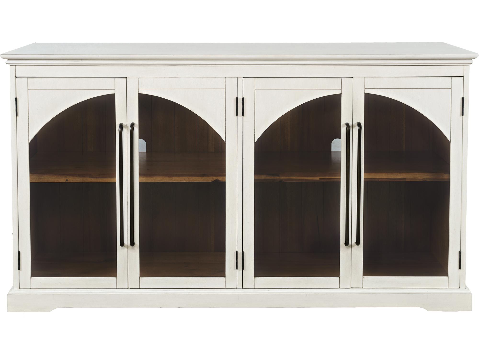 Witryna z łukowatymi drzwiami w stylu klasycznym do salonu