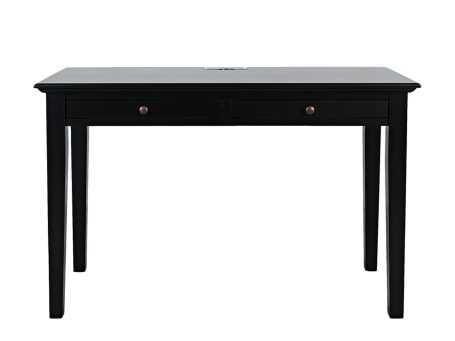 Czarne biurko z szufladami w stylu minimalistycznym