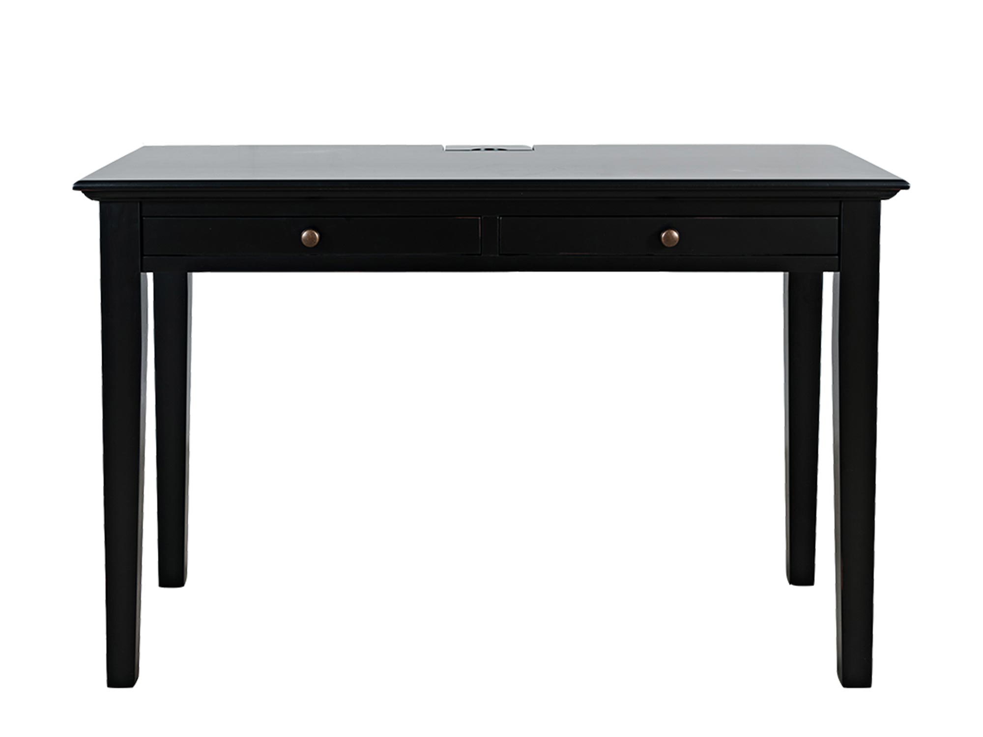 Czarne biurko z szufladami w stylu minimalistycznym