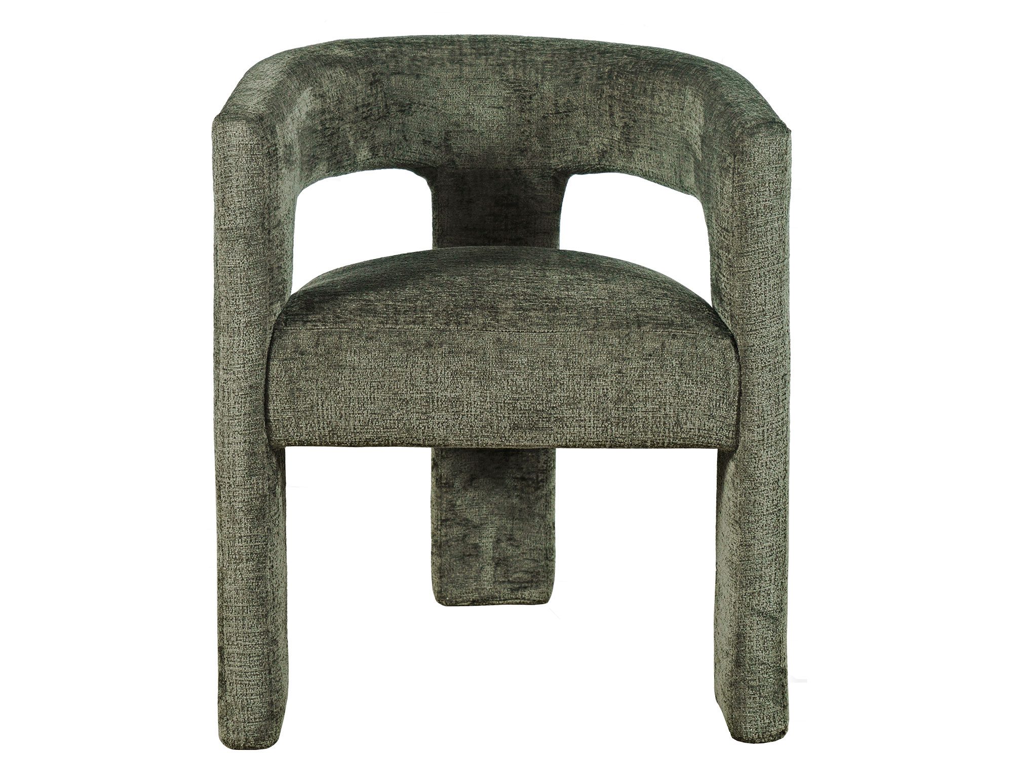 Zielone krzesło boucle z okrągłym siedziskiem i zaokrąglonym oparciem