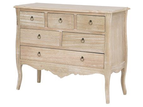 Komoda drewniana otwierana w stylu rustykalnym z przetarciami