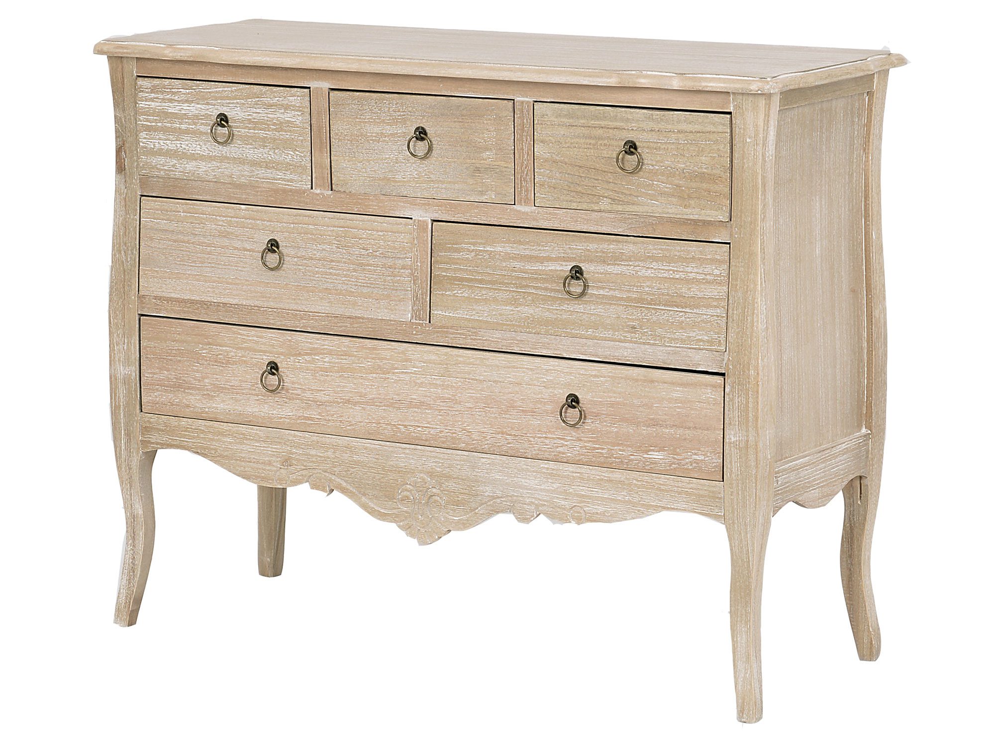 Komoda drewniana otwierana w stylu rustykalnym z przetarciami