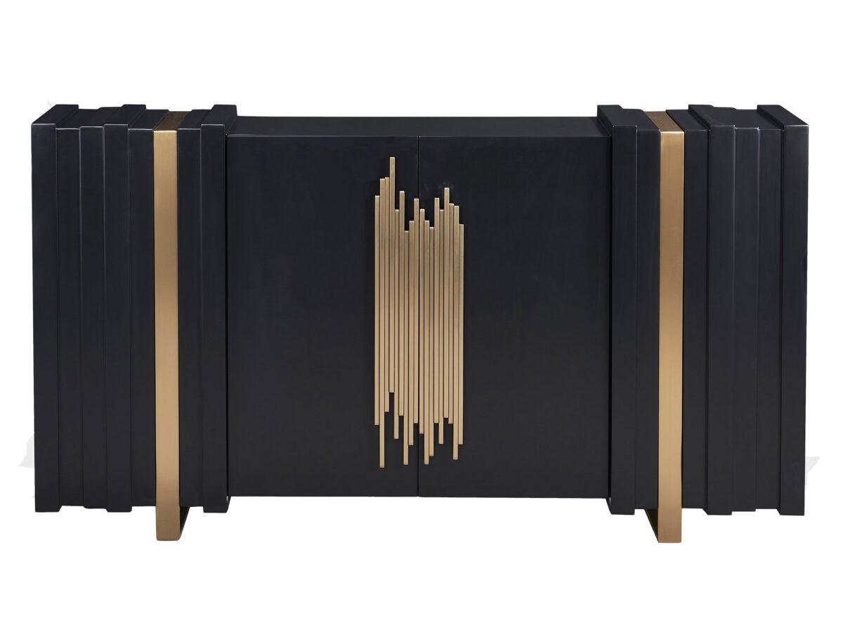Schwarze Glamour Kommode 3D-Finish Eleganza