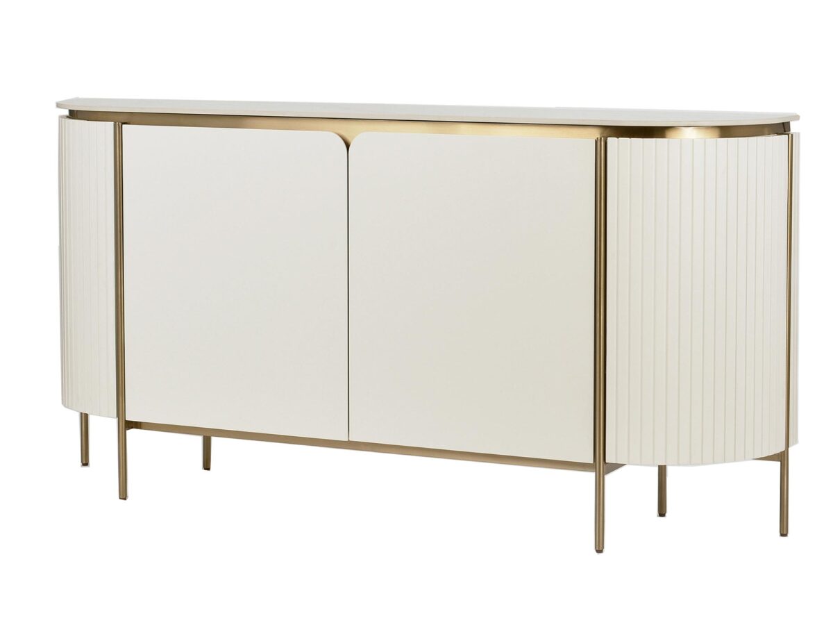 Glamour-Kommode aus Riffelholz mit Marmorplatte ELEGANZA