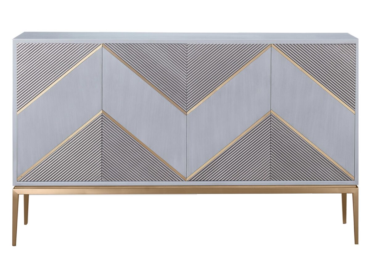 Graue Glamour-Kommode mit Rillen Eleganza