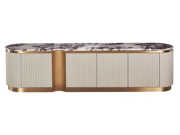 Komoda RTV z marmurowym deskou v elegantním stylu