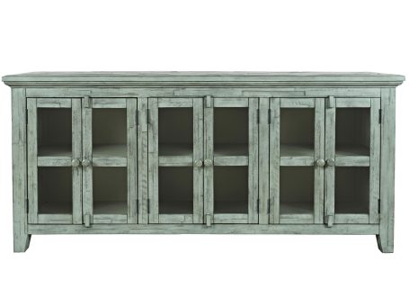 Kredens z przeszklonymi frontami i półkami