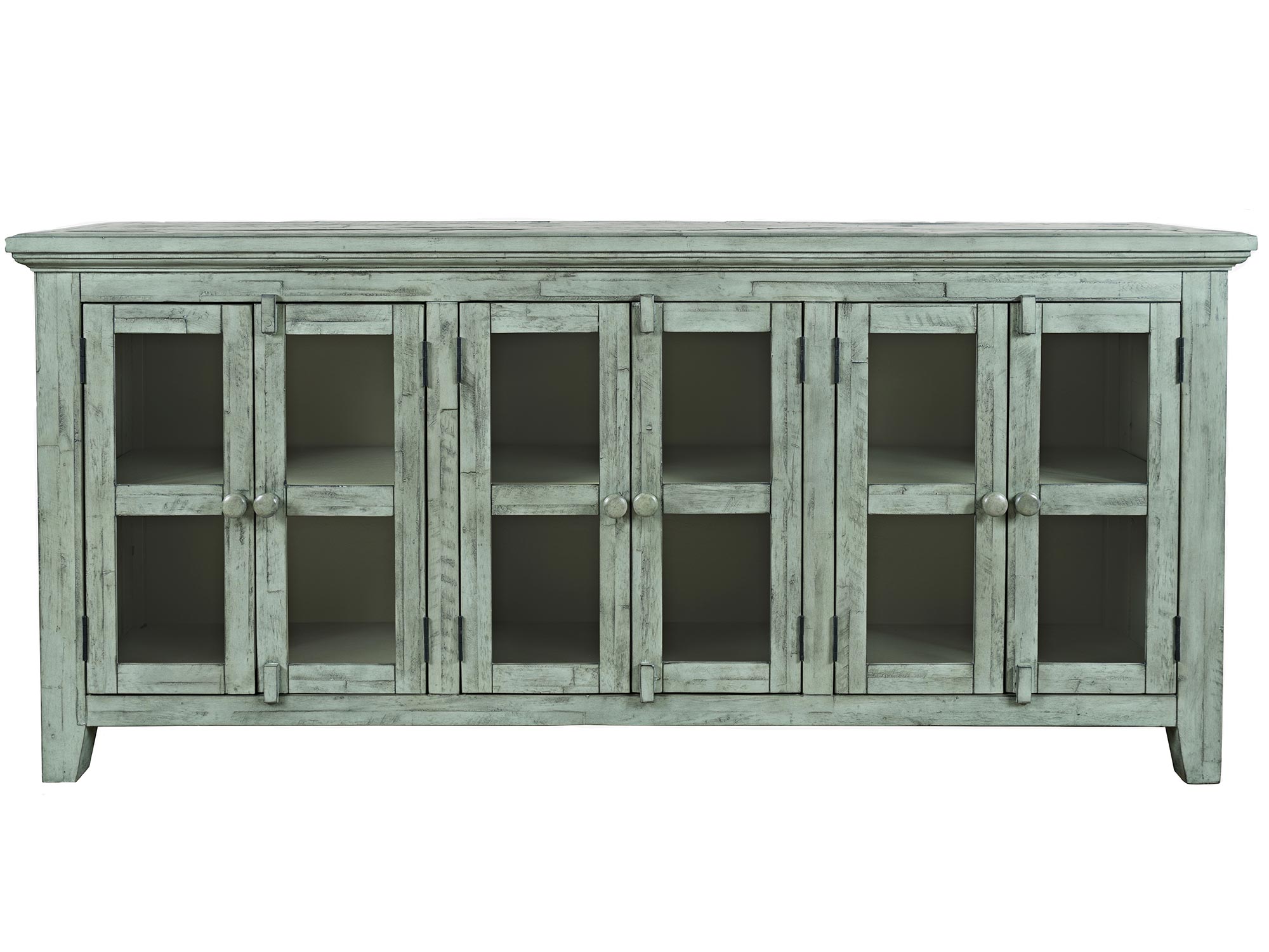 Kredens z przeszklonymi frontami i półkami