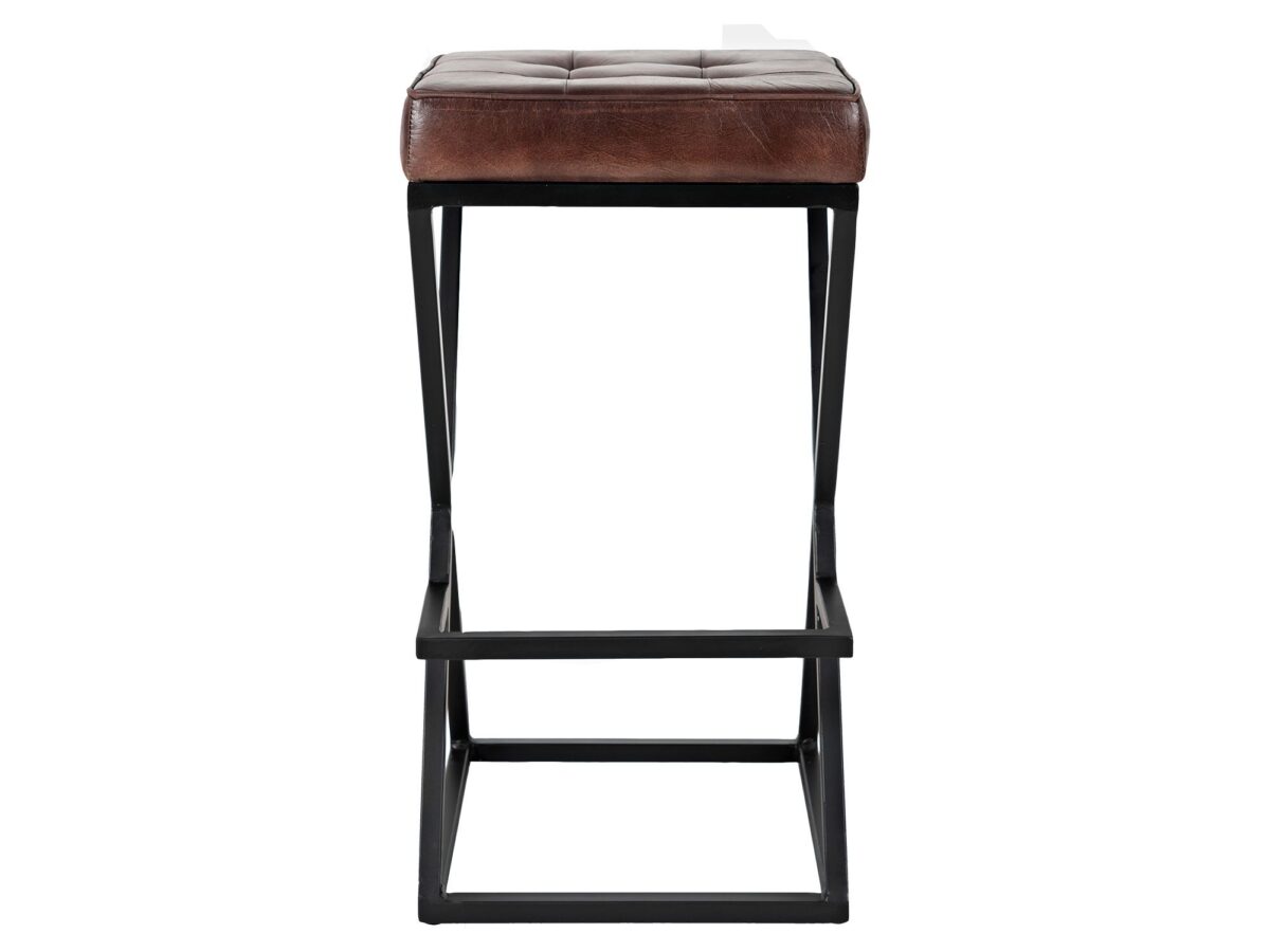 Industrial Barhocker Leder Dunkle Siena AVOLA