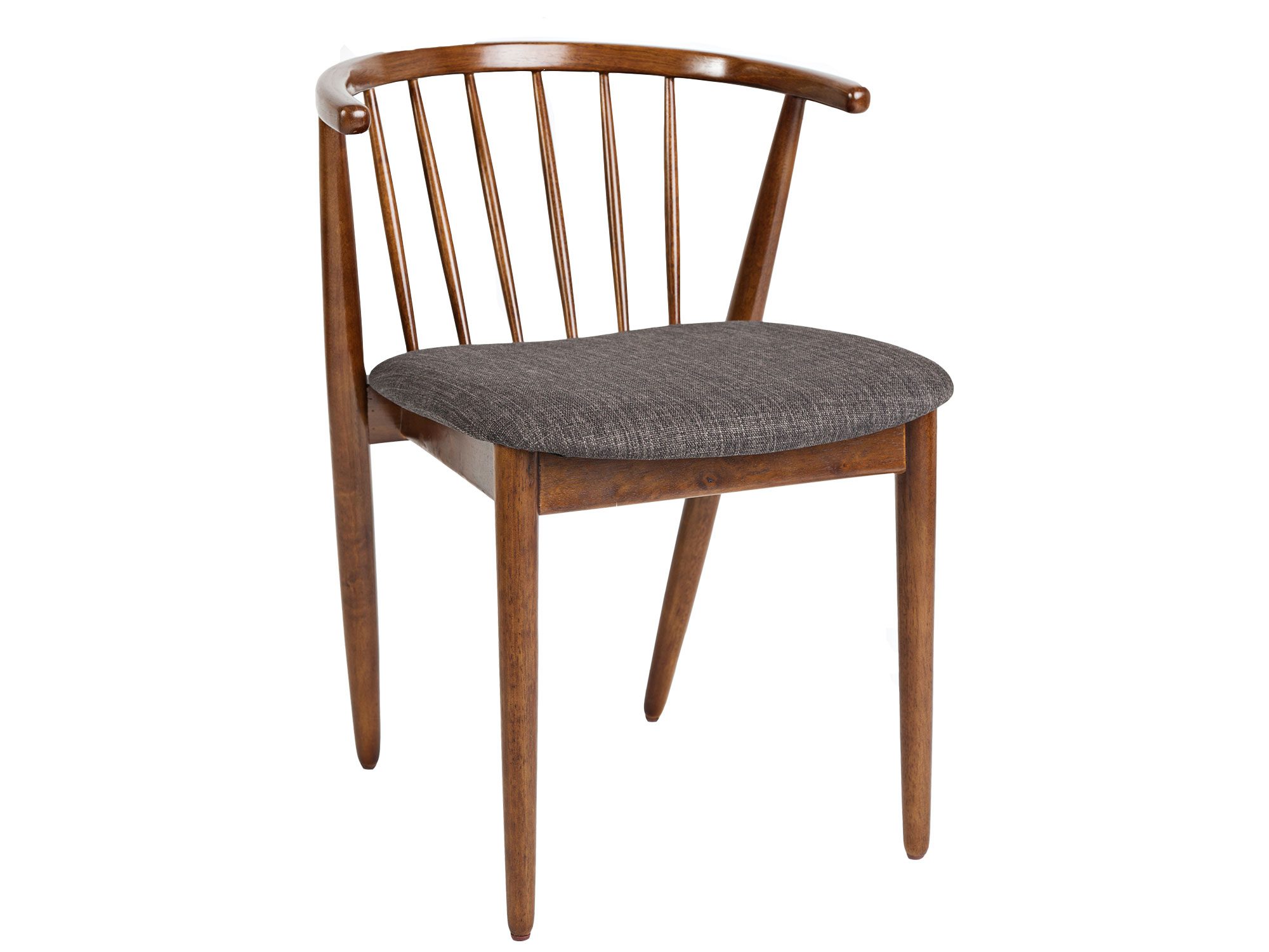 Krzesło drewniane z prostym oparciem i tapicerowanym siedziskiem