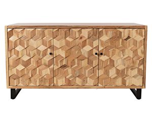 Miniatúra 9 - Drevená komoda s geometrickými frontmi v industriálnom štýle, prírodná farba