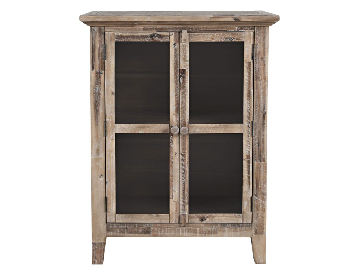 Rustikální komoda s prosklenými dvířky v shabby chic stylu Avola