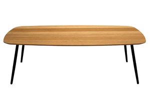 Miniatura 1 - Konferenční stolek dubová minimalistická s kovovými nohami pohled čelní
