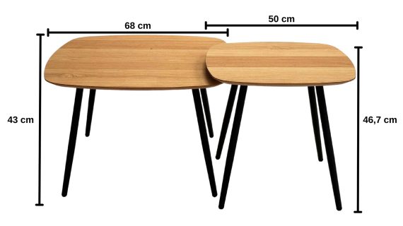 Miniaturka 3 - Zestaw Stoliki Drewniane Geometryczne – Linaro 91