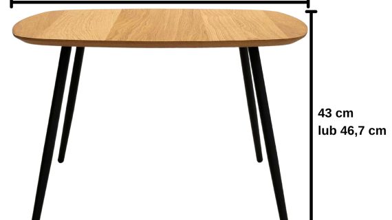 Miniaturka 1 - Stolik Dębowy z Metalową Ramą – Linaro 02