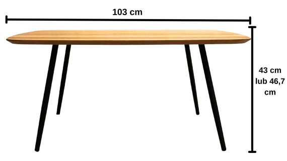 Miniaturka 2 - Stolik Dębowy Geometryczny z Frezowanym Blatem – Linaro 04