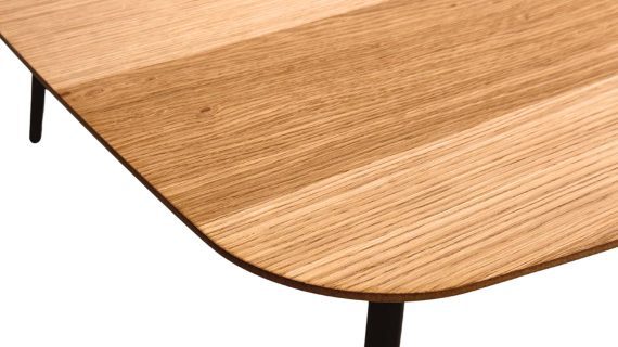 Miniaturka 3 - Stolik Dębowy Geometryczny z Frezowanym Blatem – Linaro 04