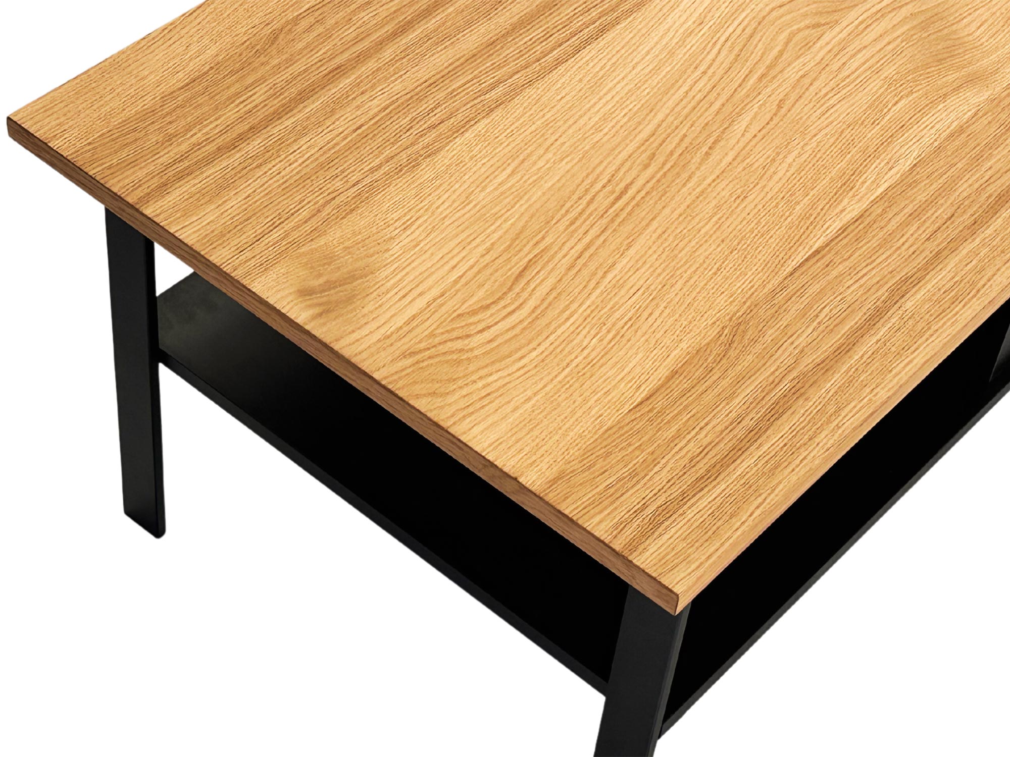 Stolik kawowy z czarnym stelażem