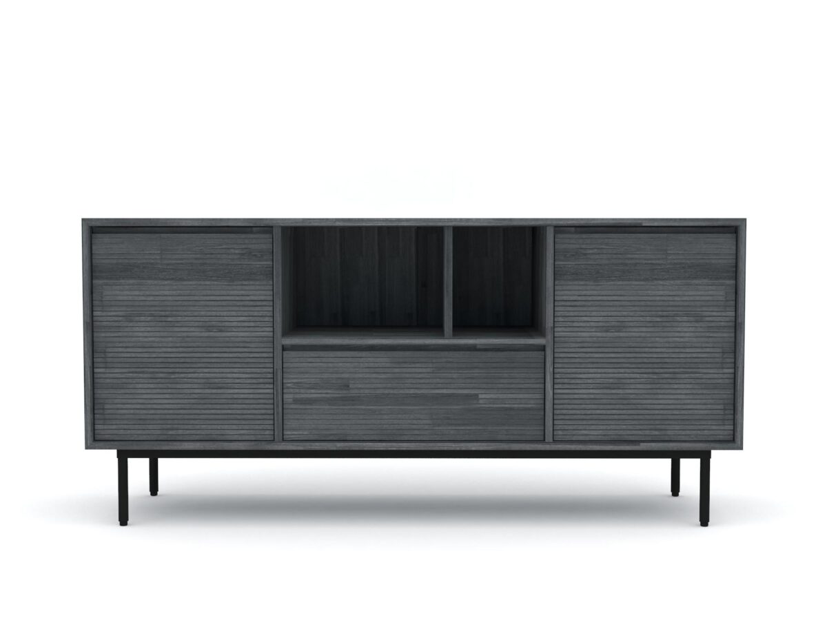 Komoda w stylu retro z drewna akacji w kolorze Tundra Grey – Nobile
