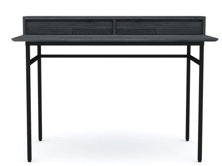 Komoda w stylu industrialnym z czarnymi nogami i drewnianym frontem