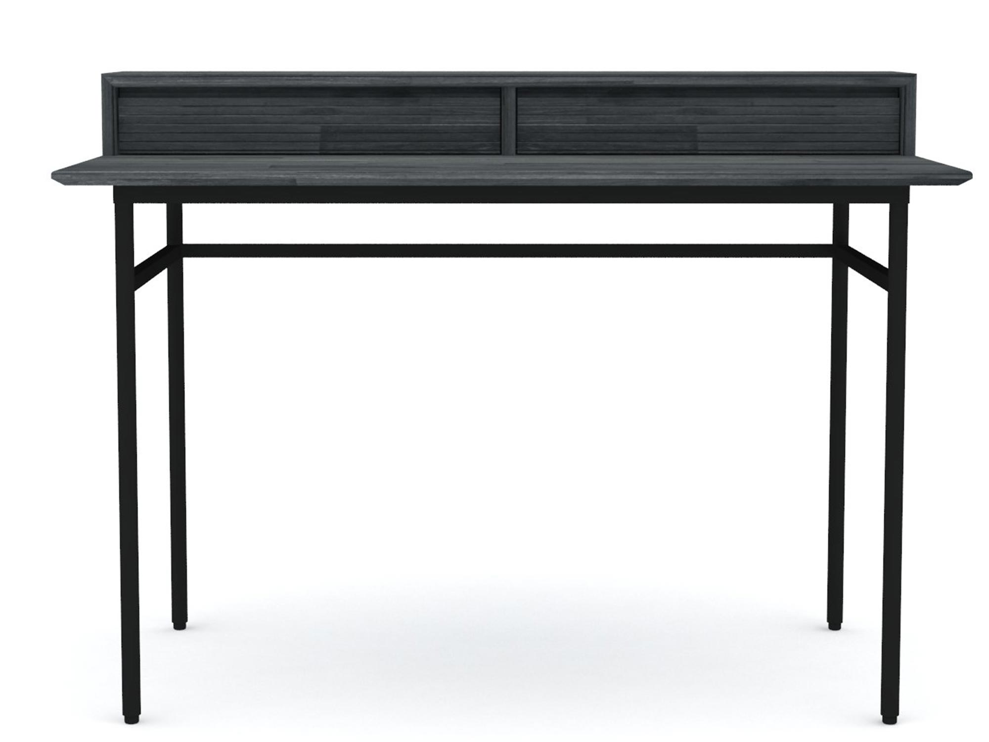 Komoda w stylu industrialnym z czarnymi nogami i drewnianym frontem