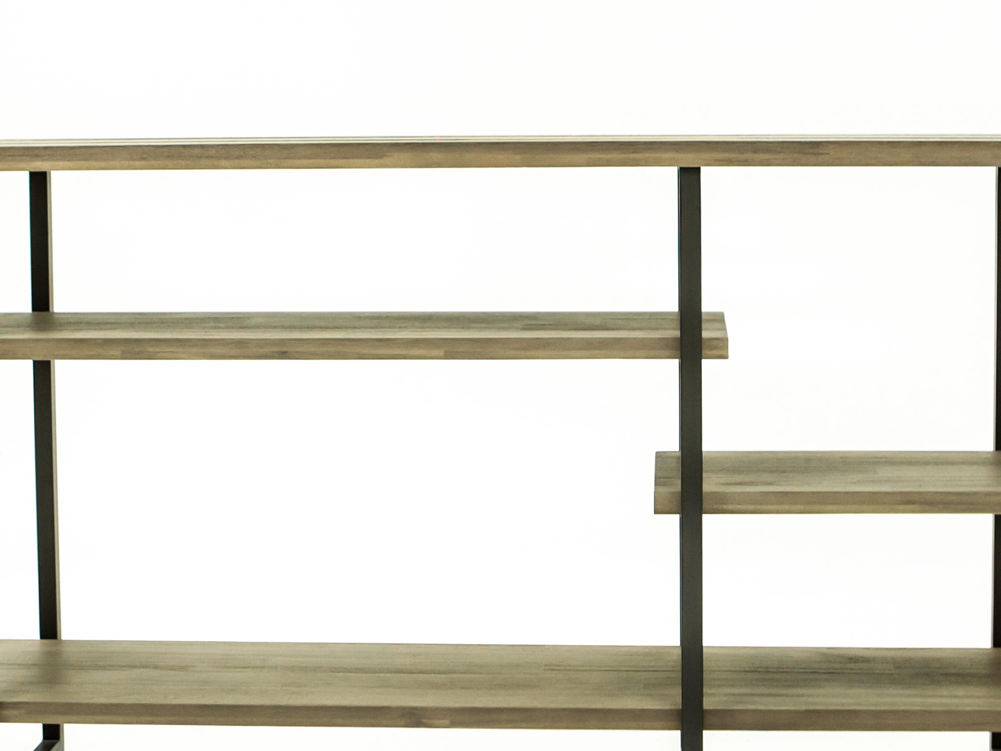 Regał z MDF i litego drewna akacji, styl industrialny do domowego biura