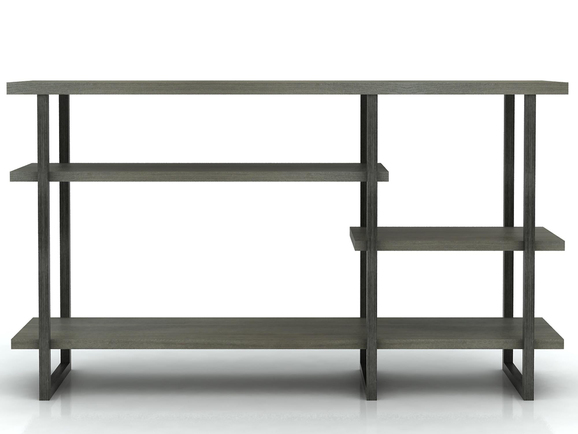 Regał z drewna akacji i MDF, półki na stalowej ramie, styl industrialny