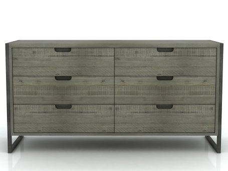 Komoda z szufladami w kolorze dębu szarego do nowoczesnego salonu