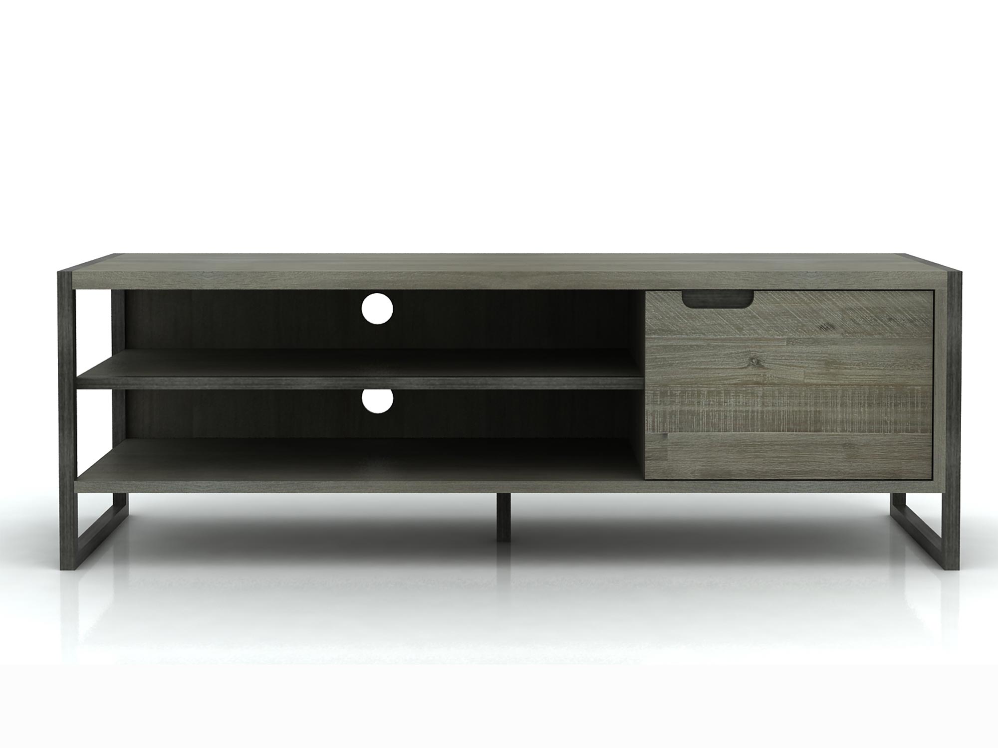 Szafka RTV MDF z frontami z akacji