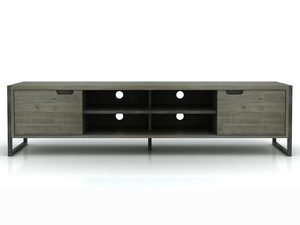 Miniatúra 4 - TV komoda z MDF a agátu, loftový štýl, tmavé drevo, oceľové nohy