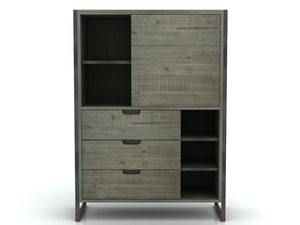 Miniatúra 4 - Štýlový regál z MDF a agátového dreva, oceľový rám, ideálny do loftového interiéru