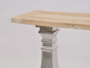 Miniatura 3 - Elegantní konzolový stolek glamour dřevo a chrom perspektiva boczna