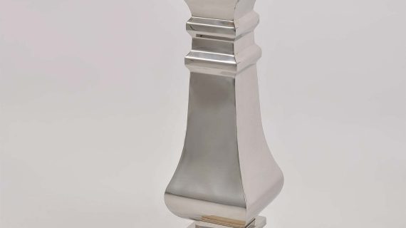 Miniaturka 3 - Konsola glamour z intarsją w naturalnym drewnie i stalowymi nogami – Luxe