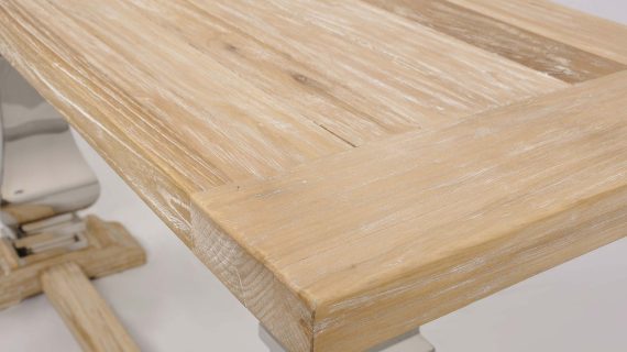 Miniaturka 7 - Konsola glamour z intarsją w naturalnym drewnie i stalowymi nogami – Luxe