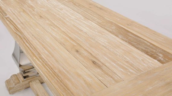 Miniaturka 8 - Konsola glamour z intarsją w naturalnym drewnie i stalowymi nogami – Luxe