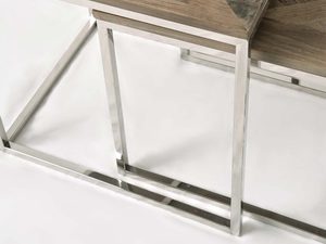 Miniaturka 7 - Komplet stolików wsuwanych chromowana podstawa drewno ujęcie górne