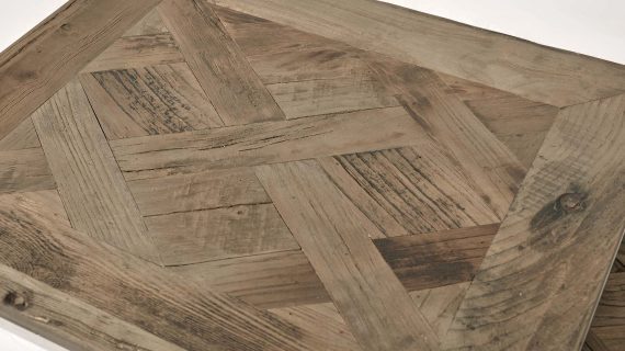 Miniaturka 8 - Zestaw stolików na stalowej ramie z drewnianym blatem i intarsją – Luxe