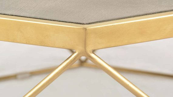 Miniaturka 4 - Stolik kawowy w stylu glamour z geometryczną ramą i cementowym blatem – Luxe