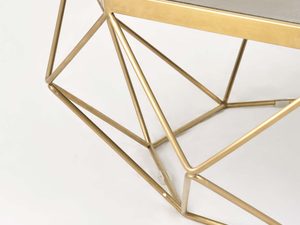 Miniatura 5 - Zlatý konferenční stolek glamour s šedým deskou záběr boczne