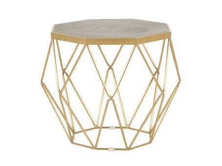 Stylowy Stolik na złotej ramie z szarym betonowym blatem – Luxe