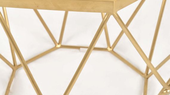 Miniaturka 6 - Stylowy Stolik na złotej ramie z szarym betonowym blatem – Luxe