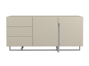 Miniatúra 4 - Béžová komoda z MDF s tromi zásuvkami, oceľový rám, škandinávsky štýl