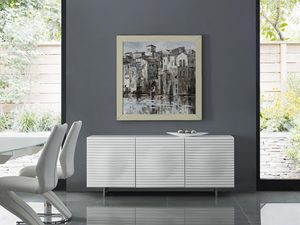 Miniaturka 3 - Biała komoda z MDF w okleinie czarnego dębu, styl minimalistyczny