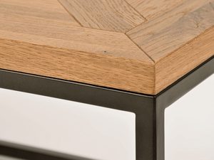 Miniatura 2 - Detailní záběr na deska stolu dubový s precyzyjna intarzií X