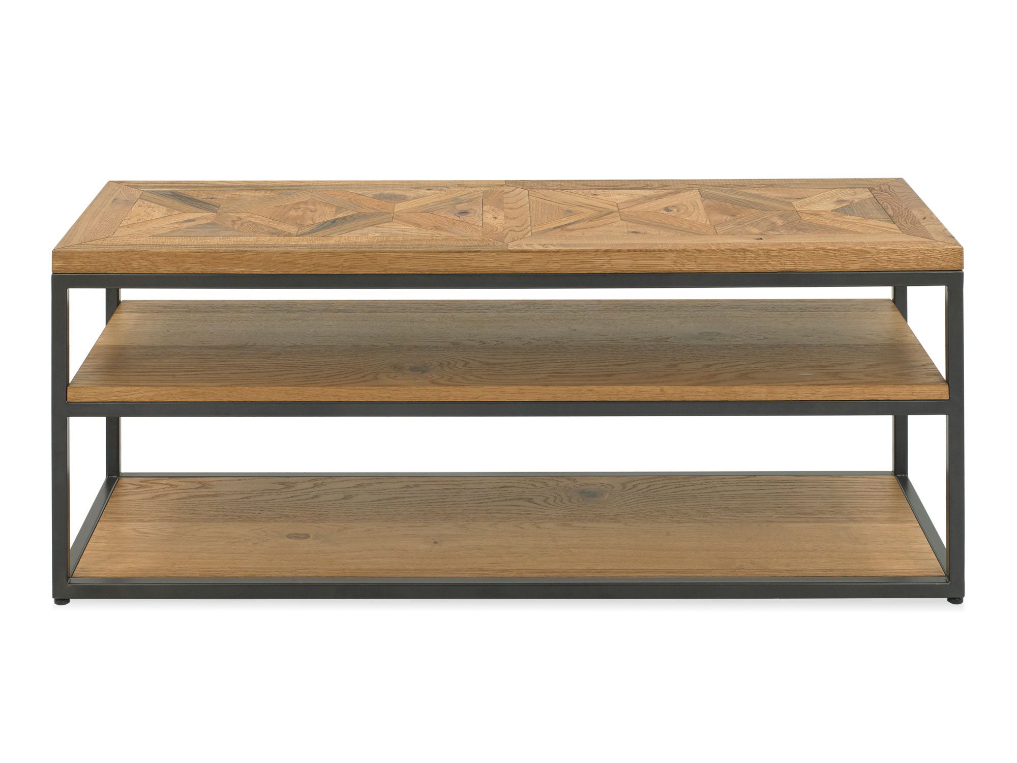 Drewniany stół z intarsją X z naturalnego dębu olejowanego